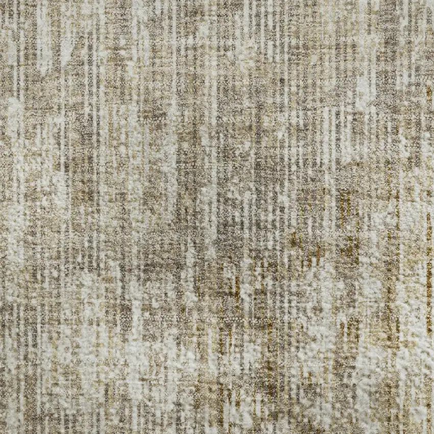 Khaki And Beige Geometric Washable Area Rug With UV Protection Photo 4