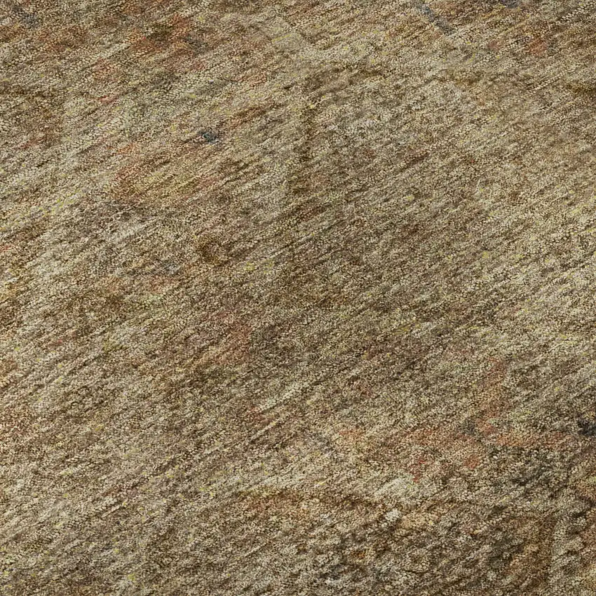 Khaki And Beige Geometric Washable Area Rug With UV Protection Photo 8