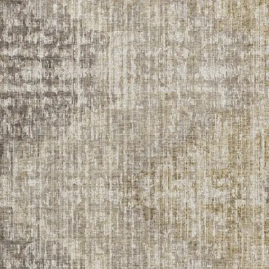 Khaki And Beige Geometric Washable Indoor Outdoor Area Rug Photo 3