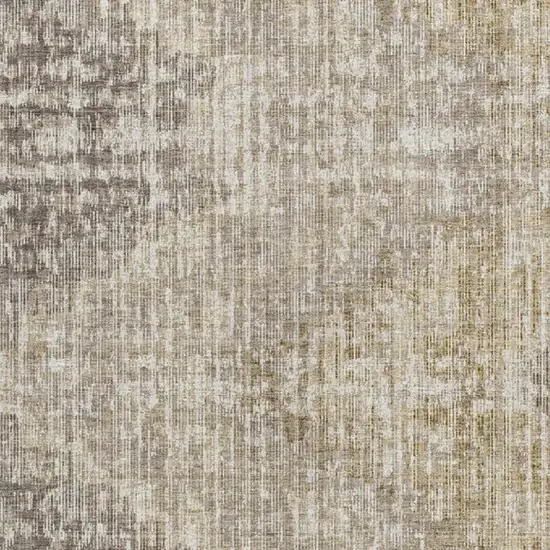 Khaki And Beige Geometric Washable Indoor Outdoor Area Rug Photo 3