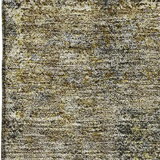 Khaki And Beige Medallion Washable Area Rug With UV Protection Photo 3