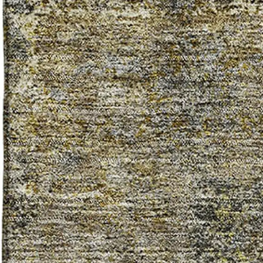 Khaki And Beige Medallion Washable Area Rug With UV Protection Photo 3