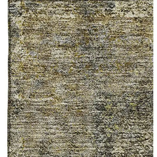 Khaki And Beige Medallion Washable Area Rug With UV Protection Photo 4