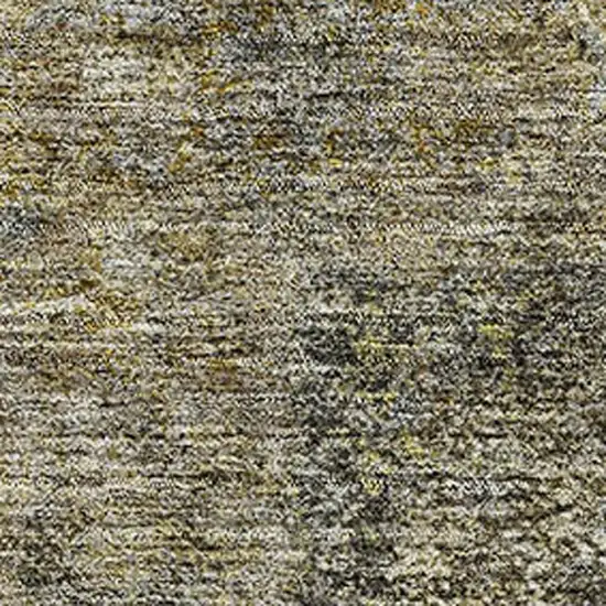 Khaki And Beige Medallion Washable Area Rug With UV Protection Photo 3