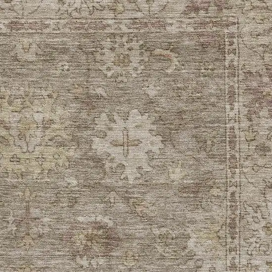 Khaki And Beige Oriental Washable Area Rug With UV Protection Photo 3