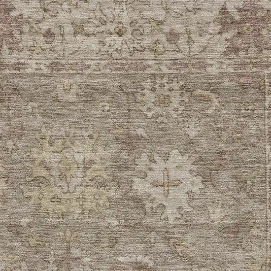 Khaki And Beige Oriental Washable Area Rug With UV Protection Photo 3