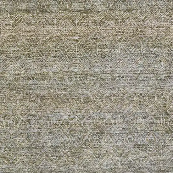 Khaki And Beige Striped Washable Area Rug With UV Protection Photo 3