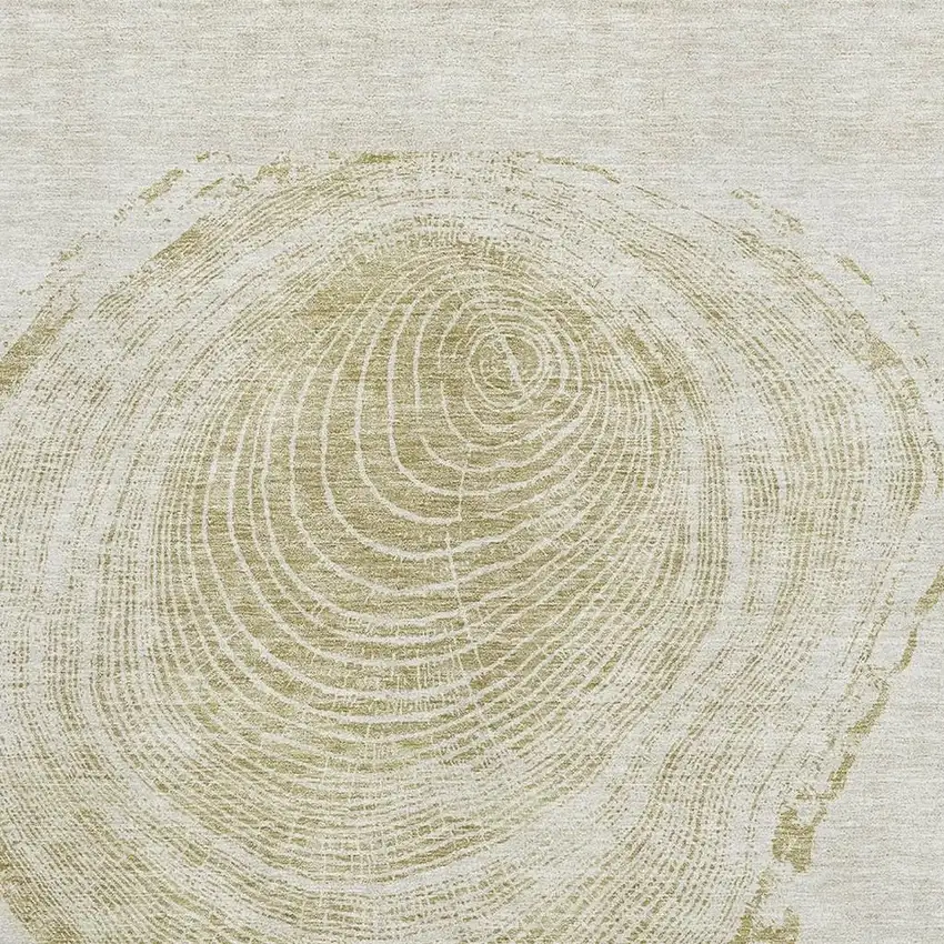 Khaki And Beige Woodland Lodge Washable Area Rug With UV Protection Photo 2