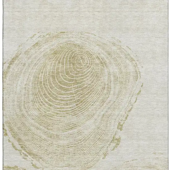 Khaki And Beige Woodland Lodge Washable Area Rug With UV Protection Photo 3
