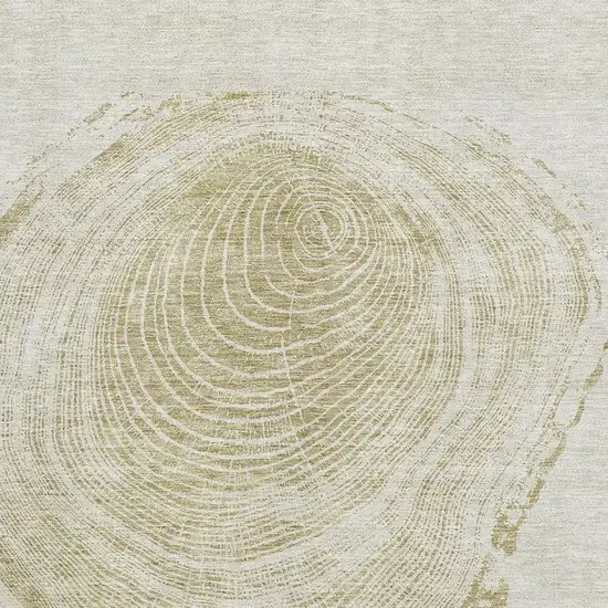 Khaki And Beige Woodland Lodge Washable Area Rug With UV Protection Photo 2