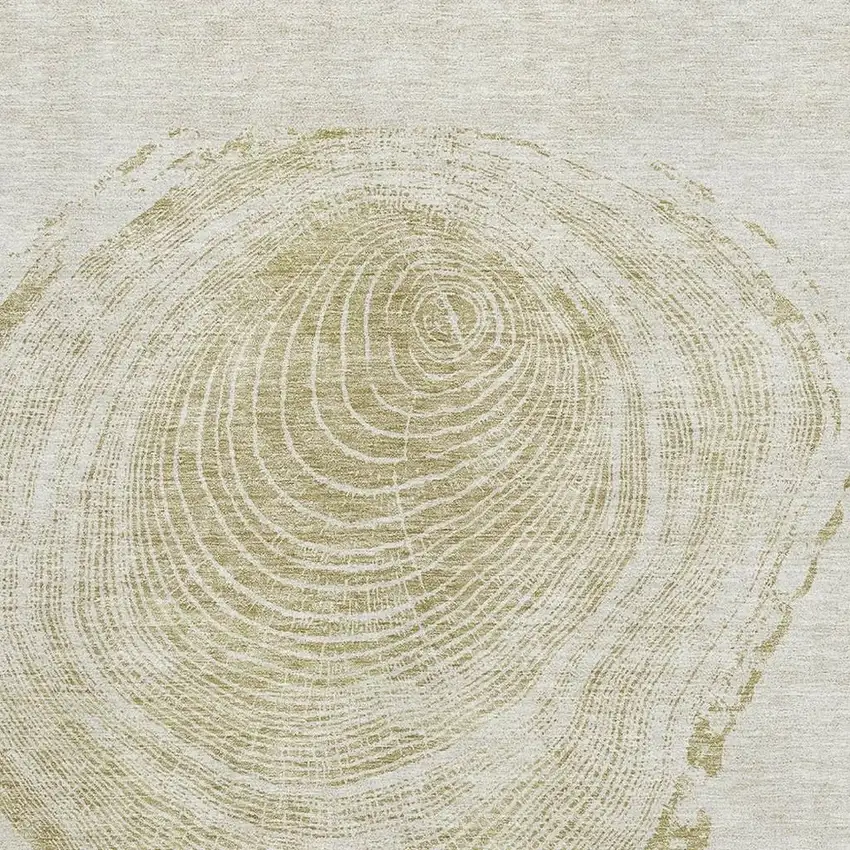 Khaki And Beige Woodland Lodge Washable Area Rug With UV Protection Photo 2