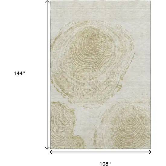 Khaki And Beige Woodland Lodge Washable Area Rug With UV Protection Photo 9