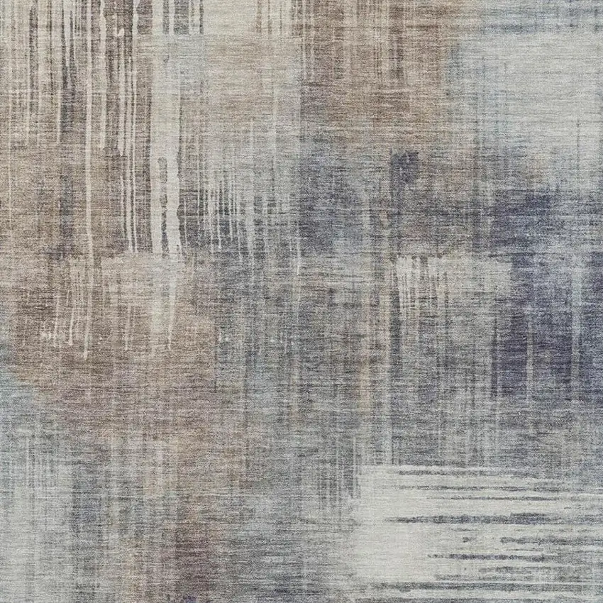 Khaki And Brown Abstract Washable Indoor Outdoor Area Rug Photo 3
