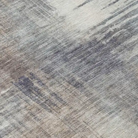 Khaki And Brown Abstract Washable Indoor Outdoor Area Rug Photo 6
