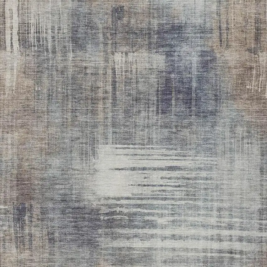 Khaki And Brown Abstract Washable Indoor Outdoor Area Rug Photo 3