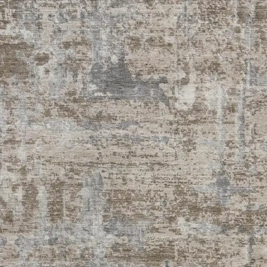 Khaki And Brown Abstract Washable Indoor Outdoor Area Rug Photo 3
