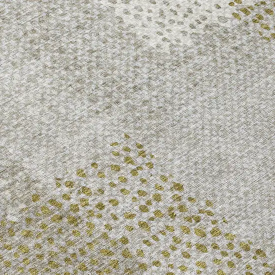 Khaki And Brown Abstract Washable Indoor Outdoor Area Rug Photo 4