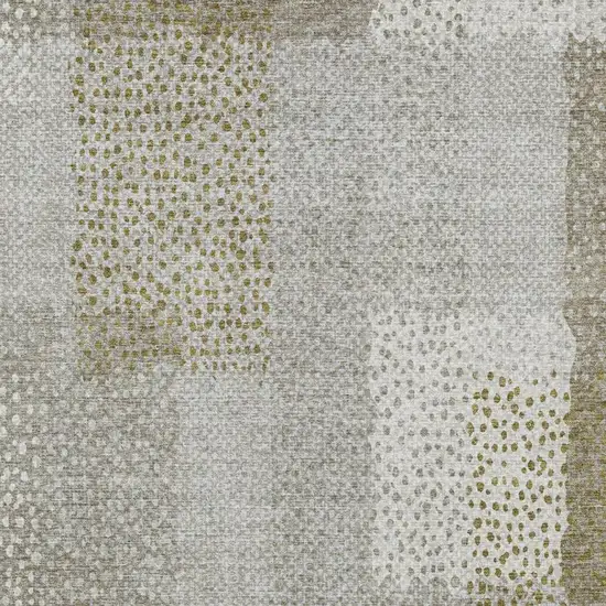 Khaki And Brown Abstract Washable Indoor Outdoor Area Rug Photo 6