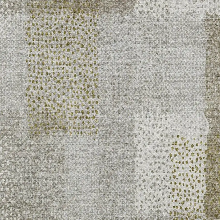 Khaki And Brown Abstract Washable Indoor Outdoor Area Rug Photo 6