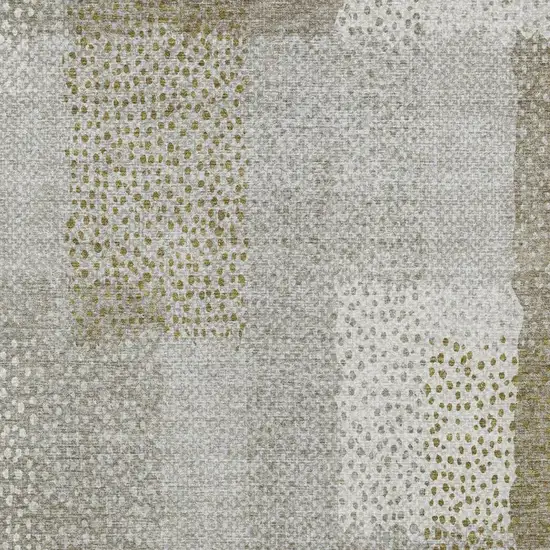 Khaki And Brown Abstract Washable Indoor Outdoor Area Rug Photo 8