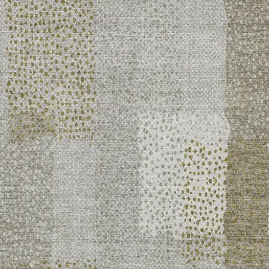 Khaki And Brown Abstract Washable Indoor Outdoor Area Rug Photo 2