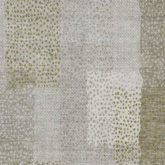 Khaki And Brown Abstract Washable Indoor Outdoor Area Rug Photo 3