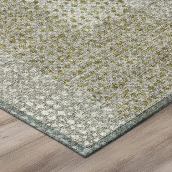 Khaki And Brown Abstract Washable Indoor Outdoor Area Rug Photo 5