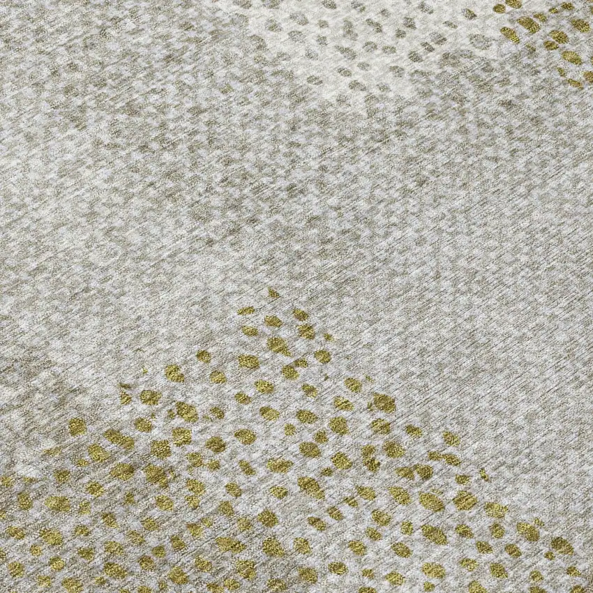 Khaki And Brown Abstract Washable Indoor Outdoor Area Rug Photo 6
