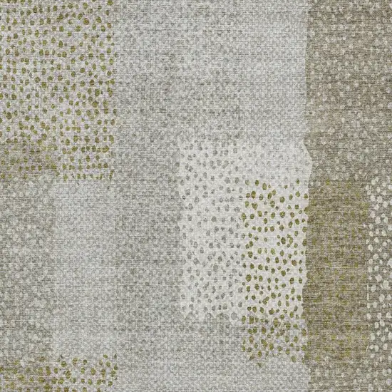 Khaki And Brown Abstract Washable Indoor Outdoor Area Rug Photo 9