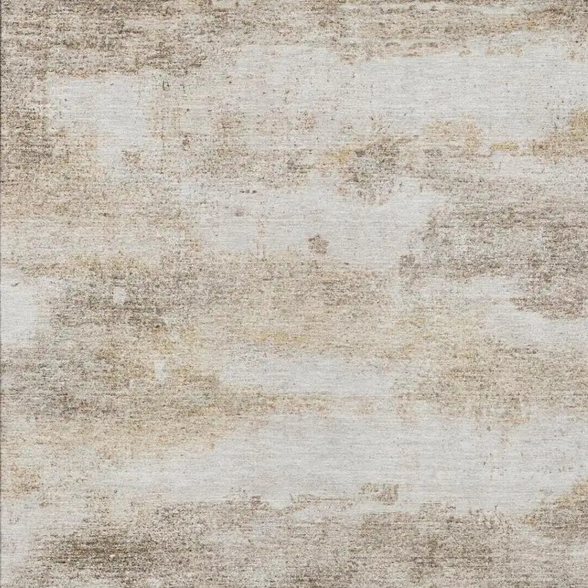 Khaki And Brown Abstract Washable Indoor Outdoor Area Rug Photo 8