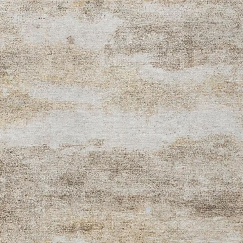 Khaki And Brown Abstract Washable Indoor Outdoor Area Rug Photo 4