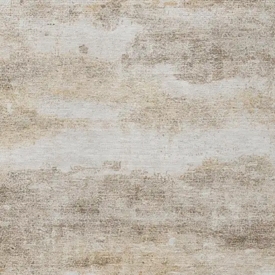 Khaki And Brown Abstract Washable Indoor Outdoor Area Rug Photo 4