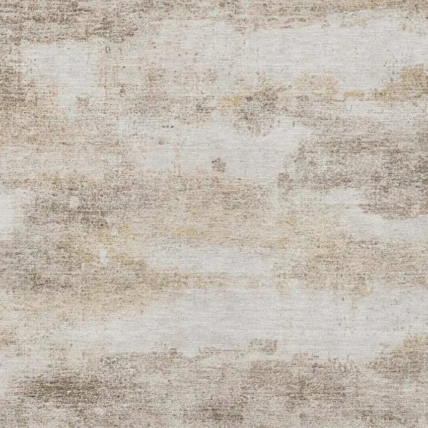 Khaki And Brown Abstract Washable Indoor Outdoor Area Rug Photo 9