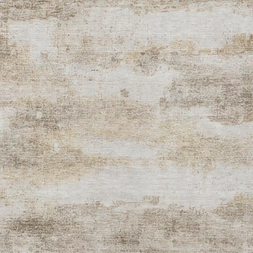 Khaki And Brown Abstract Washable Indoor Outdoor Area Rug Photo 8