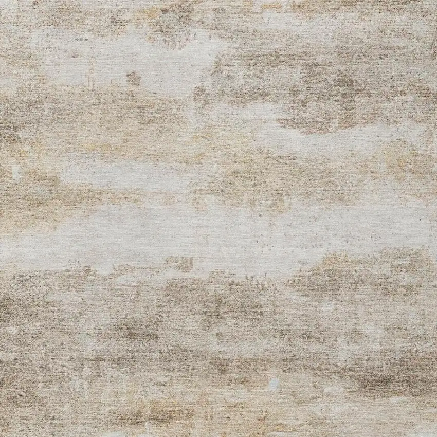 Khaki And Brown Abstract Washable Indoor Outdoor Area Rug Photo 8