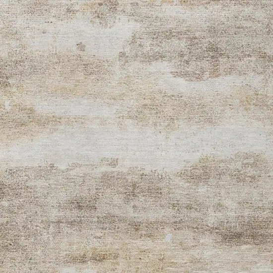 Khaki And Brown Abstract Washable Indoor Outdoor Area Rug Photo 4