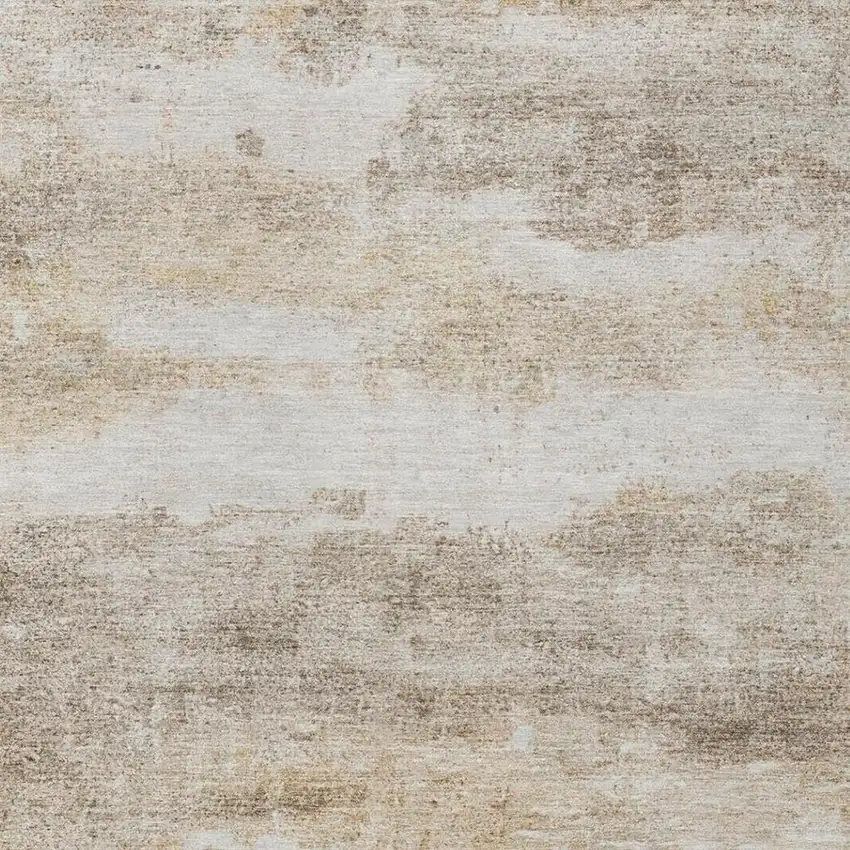 Khaki And Brown Abstract Washable Indoor Outdoor Area Rug Photo 7