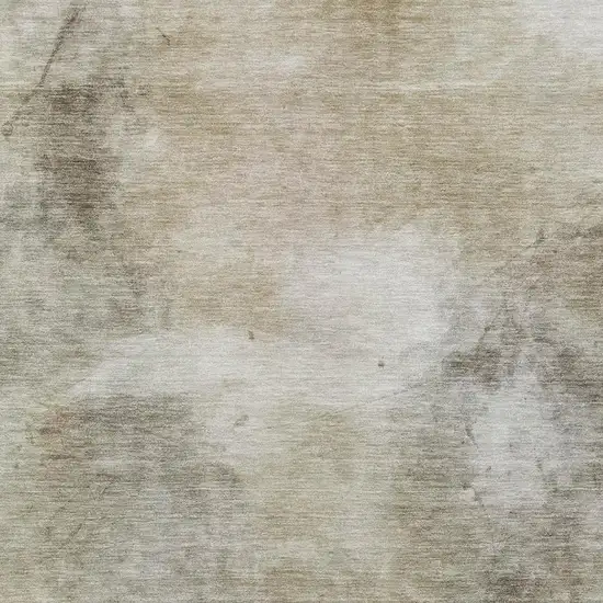 Khaki And Brown Abstract Washable Indoor Outdoor Area Rug Photo 4