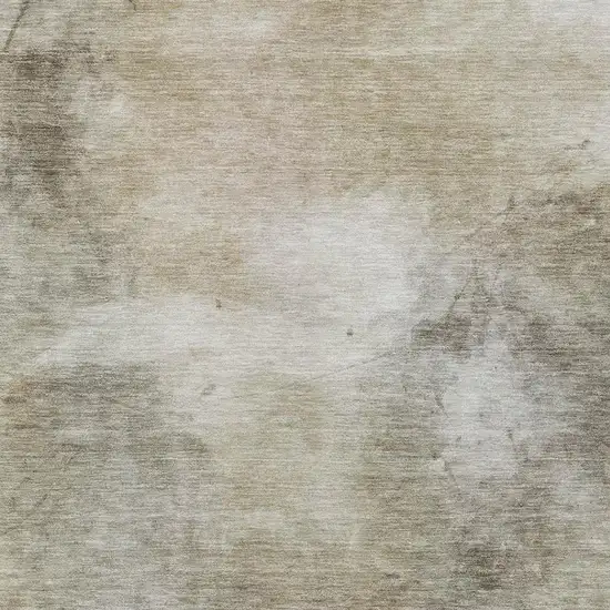 Khaki And Brown Abstract Washable Indoor Outdoor Area Rug Photo 5