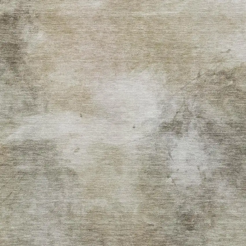 Khaki And Brown Abstract Washable Indoor Outdoor Area Rug Photo 9