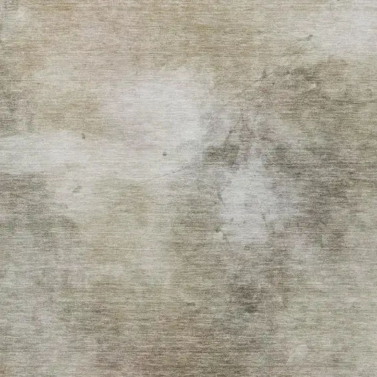 Khaki And Brown Abstract Washable Indoor Outdoor Area Rug Photo 8