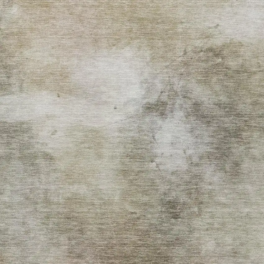 Khaki And Brown Abstract Washable Indoor Outdoor Area Rug Photo 8