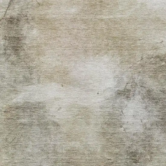 Khaki And Brown Abstract Washable Indoor Outdoor Area Rug Photo 2
