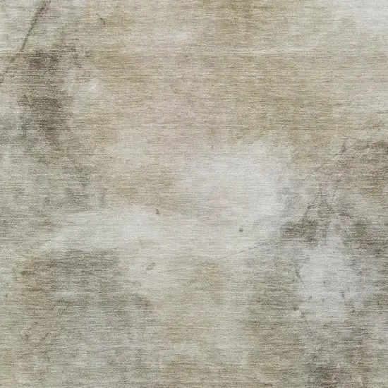 Khaki And Brown Abstract Washable Indoor Outdoor Area Rug Photo 5