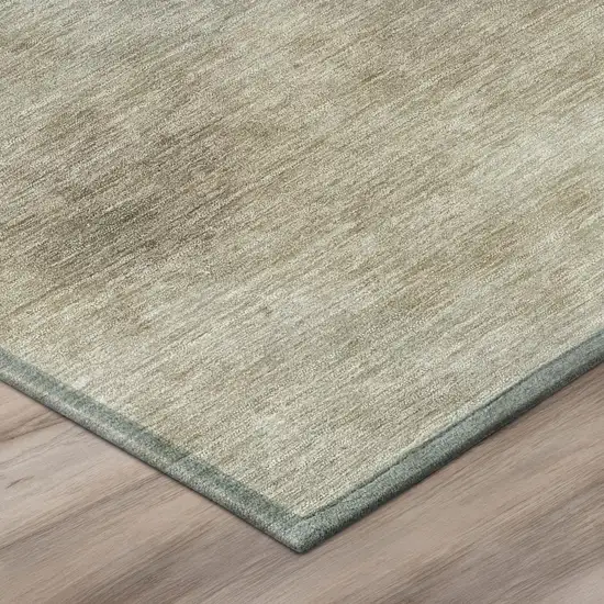 Khaki And Brown Abstract Washable Indoor Outdoor Area Rug Photo 8