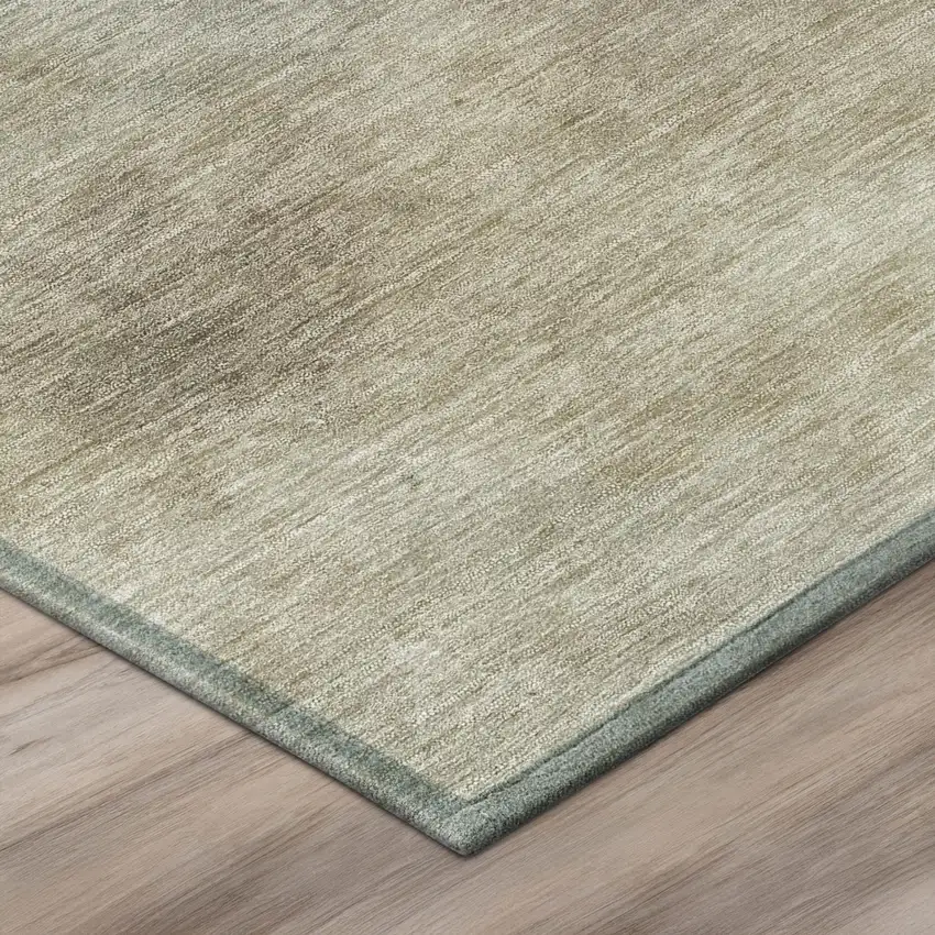 Khaki And Brown Abstract Washable Indoor Outdoor Area Rug Photo 8