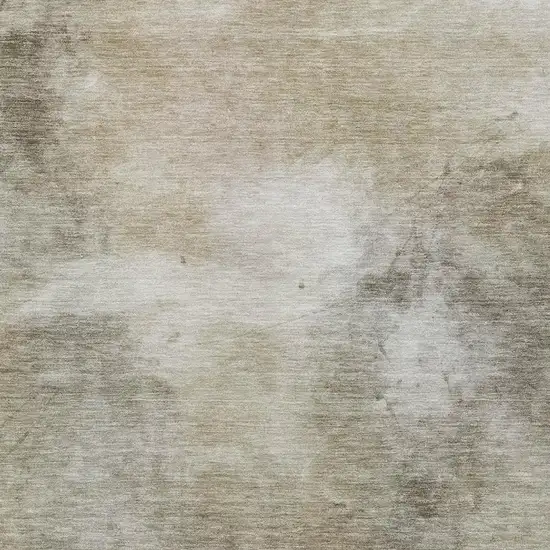 Khaki And Brown Abstract Washable Indoor Outdoor Area Rug Photo 2