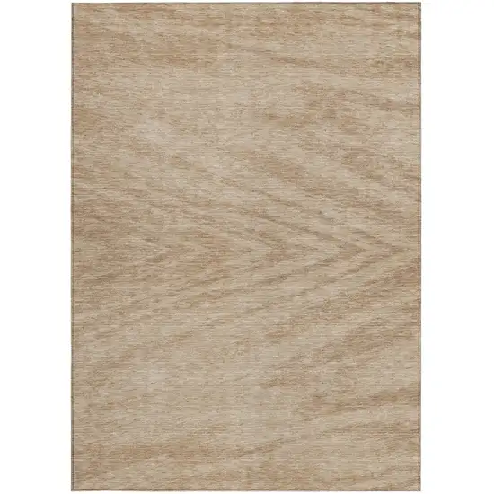 Khaki And Brown Abstract Washable Indoor Outdoor Area Rug Photo 6