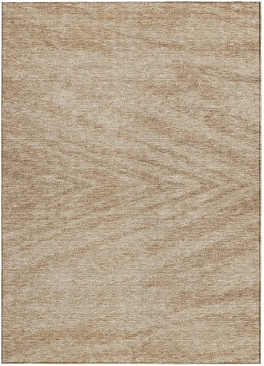 Khaki And Brown Abstract Washable Indoor Outdoor Area Rug Photo 6