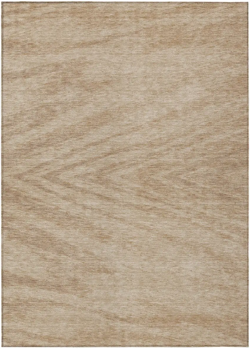 Khaki And Brown Abstract Washable Indoor Outdoor Area Rug Photo 2